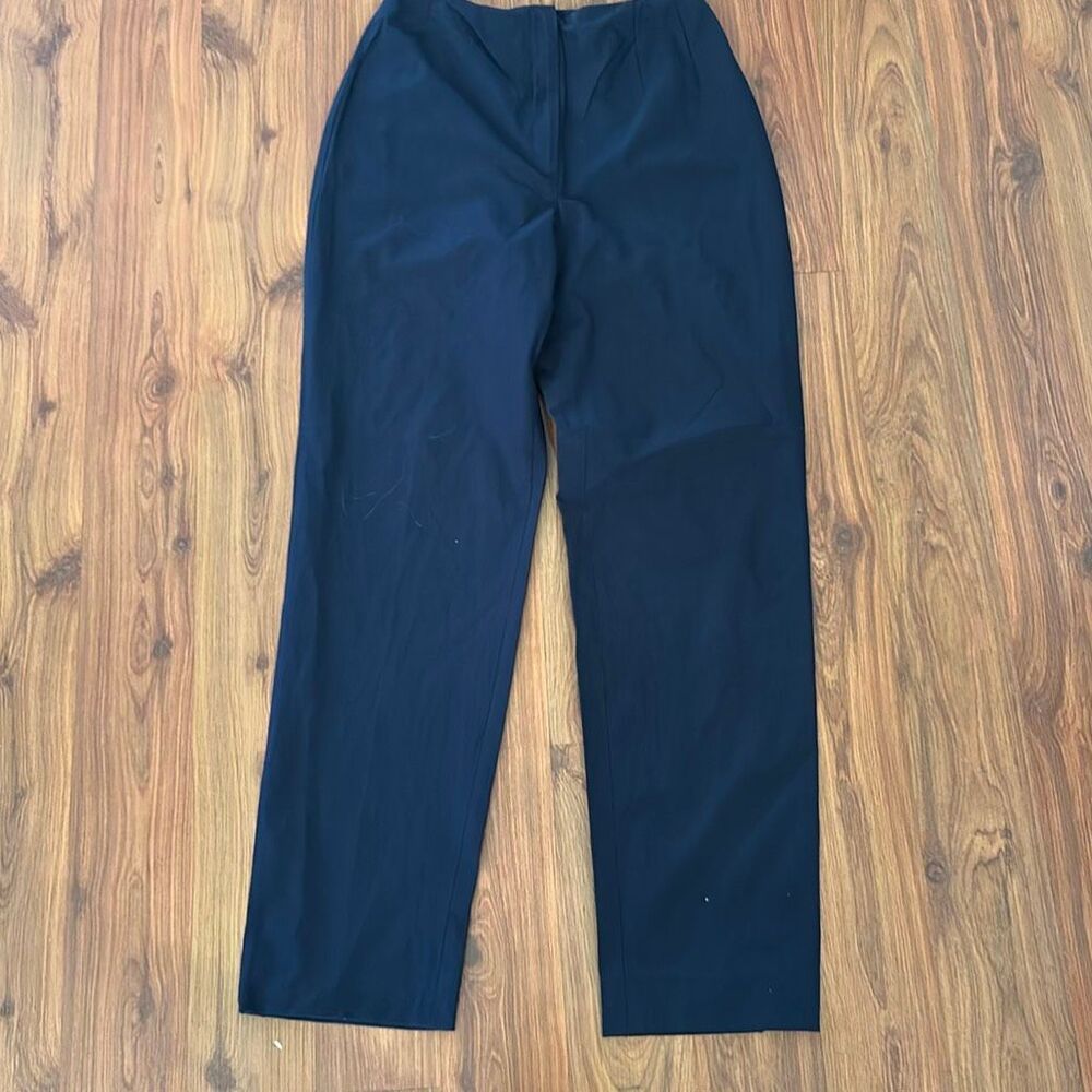 Piazza Sempione navy blue cotton blend lightweight straight leg pants Italian si